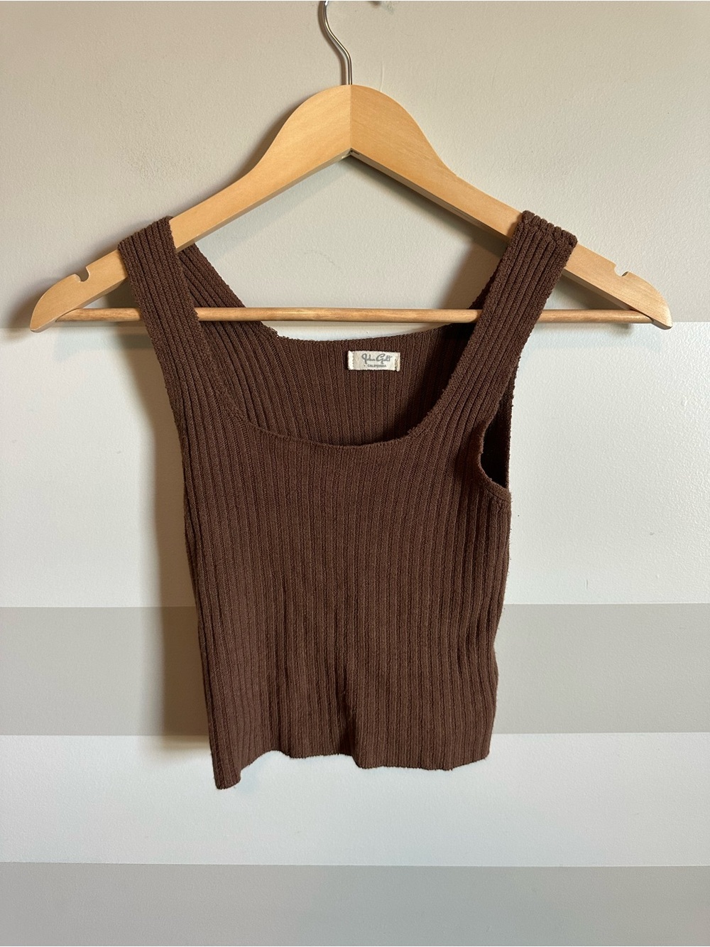 Brandy Melville Brown Ribbed Sweater Tank